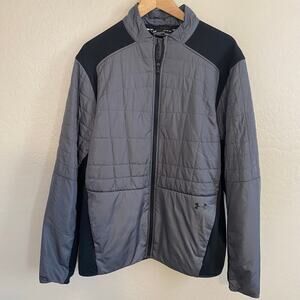 Under Armour Golf Mens Sz XL Storm Insulated Jacket Gray Black Water Resistant